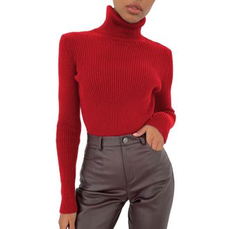 Generic Turtleneck Jumpers for Women UK Women Plus Size Soft Sweater Slim Fit Lightweight Long Sleeve Tops Undershirt Knitted Warm Fashion Pullover Casual Rou