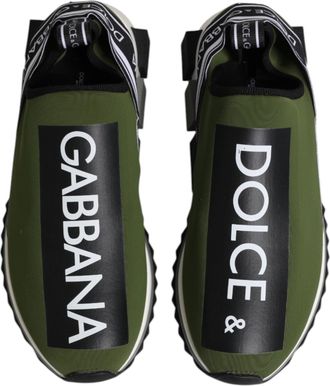 Dolce & Gabbana Mens Green Black Slip On Sorrento Sneakers Shoes
