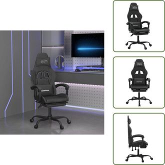 vidaXL Cuscino - vidaXL Sedia da Gaming Girevole Poggiapiedi Nero in Similpelle - Schienale regolabile