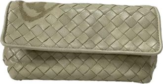 Bottega Veneta Pre-owned Leather clutches - Dames - Vintage Clutch - Beige - ONE Size - Leer - Vintage