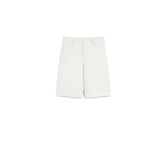 Max Mara Katoenen Bermuda Shorts - Dames - Korte broeken - Wit - Maat: 2XS Katoen
