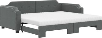vidaXL Vidaxl - Sof&aacute; Cama Nido Con Colch&oacute;n Tela Gris Oscuro 100x200 Cm