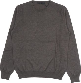 Tagliatore Marley Rondehals Truien - Heren - Ronde hals truien - Grijs - L - Wol - Truien & Vesten
