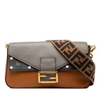 Fendi Tweedehands Vitello Grace Ff 1974 Baguette Crossbody