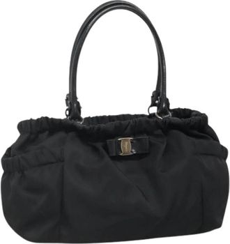 Ferragamo Pre-owned Nylon handbags - Dames - Vintage Handtas - Zwart - ONE Size - Nylon - Vintage