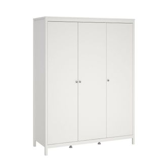 Dmora Armario 3 Puertas Justina, Muebles De Dormitorio, Vestidor, Armario De Ropa, 150x58 H199 Cm, Blanco - Dmora
