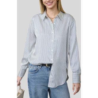Blu Pepper Stripe Button-Up Shirt in Navy at Nordstrom Rack, Size Medium