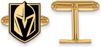 Diamond2Deal Sterling Silver Yellow Gold Plated Vegas Golden Knights Cuff Links