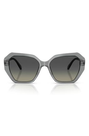 Swarovski 56mm Photochromic Irregular Sunglasses in Transparent Grey /Grey at Nordstrom