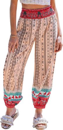 Cupshe Print Cover-Up Pants in Beige Multi at Nordstrom Rack, Size Large