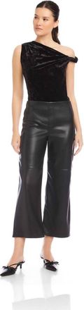 Fifteen Twenty Faux Leather Cropped Pants In Black