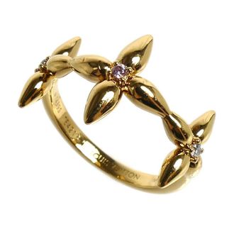 Louis Vuitton Gold Gold Plating Rhinestone Band Ring (Pre-Owned)