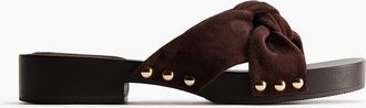 H&M Suede Sandals in Dark Brown at Nordstrom, Size 10