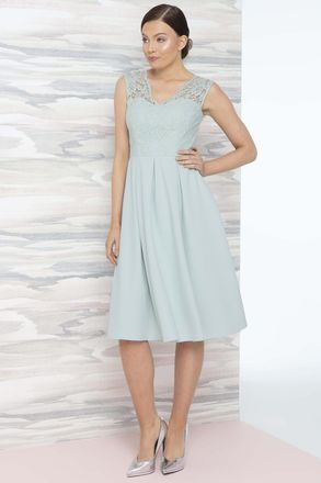 Roman Lace Fit and Flare Midi Skater Dress