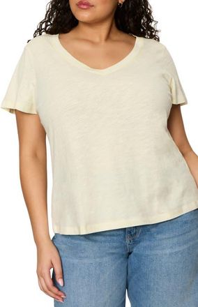 Sanctuary V-Neck T-Shirt in Lemon Drop Yellow at Nordstrom, Size 1X