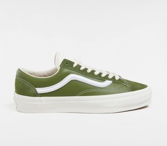 Vans Unisex Old Skool Reissue 36 Sneakers - Green Leather - Size UK 10.5