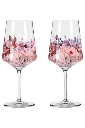 Ritzenhoff Spritzerglas, Lila, Rot, Pink, Glas, 2-teilig, 544 ml, Fsc, Made in Germany, Gläser, Weingläser, Weißweingläser