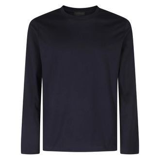 Dondup Tops, Heren, Blauw, XL, Katoen, Regular-fit Crew-neck Jersey T-shirt