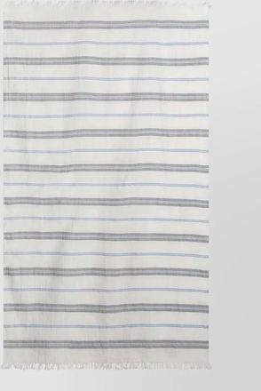 Tekla beach scarf striped pattern fringed edges