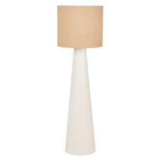 Maisons du monde Lámpara de pie de metal blanco y pantalla de yute Alt 151 cm