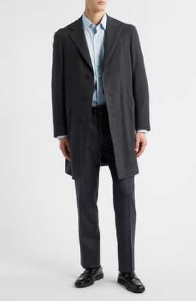 Canali Kei Trim Fit Wool Coat in Charcoal at Nordstrom Rack, Size 58