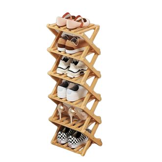 OEM Zapatero, Dise&ntilde;o Plegable, Material De Bamb&uacute; Ecol&oacute;gico, Color Madera Natural