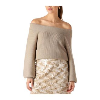 Copenhagen Muse Beige Pullover voor Stijlvol Comfort - Dames - Ronde hals truien - Beige - L - Truien & Vesten