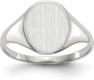 Diamond2Deal 14k White Gold Open Back Signet Ring