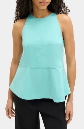 Aligne Carlos Stretch Cotton Peplum Top in Blue at Nordstrom, Size 14
