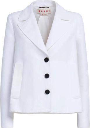 Marni A-Line Cady Jas - Dames - Blazers - Wit - XS - Katoen - Jassen