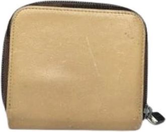 Miu Miu Pre-owned Leather Wallet - Dames - Vintage Accessoires - Beige - ONE Size - Leer - Vintage