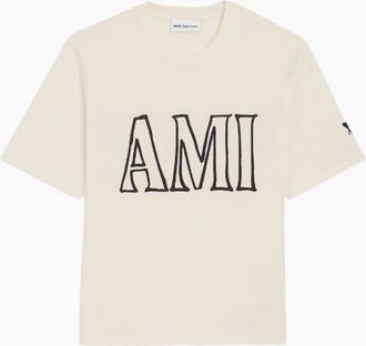 Ami Mens Ami Paris Graphic T Shirt - White - Size: 36