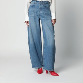 Jacquemus Jeans Ovalo in denim de-N&icirc;mes blu indaco