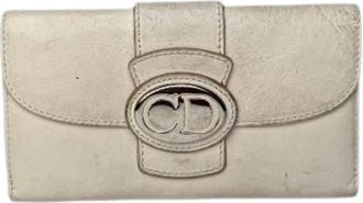 Dior Pre-owned Vintage Portemonnee - Dames - Vintage Accessoires - Wit - ONE Size - Leer - Vintage