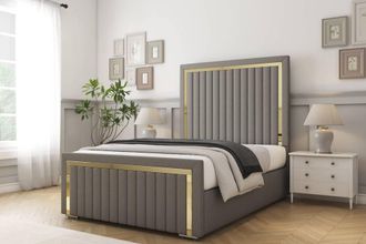 Comfort Beds Boston Gold Dumfries Bed Frame - 50 Upholstered Headboard in Light Grey | Size: Super King