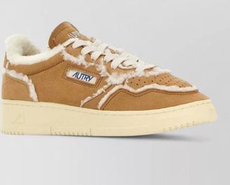 Autry suede shearling-lined low-top sneakers