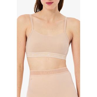 Lacoste Stretch Cotton Bralette in Biscuit at Nordstrom, Size Medium