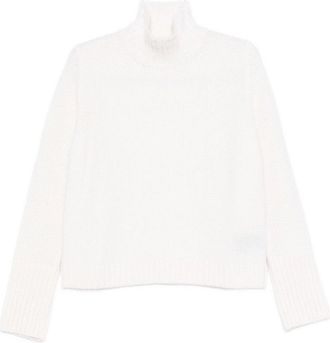 Tabaroni Cashmere Ribbed Mock Neck Cashmere Sweater