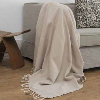 Febronie Manta plaid algod&oacute;n topo claro 130x170