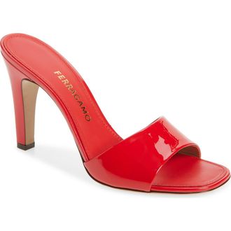 Ferragamo Tatiana Slide Sandal in Flame Red Biscotto Flame Red at Nordstrom, Size 7.5