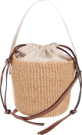 Chlo&eacute; Woody Small bucket bag - Dames - Schoudertassen - Beige - ONE Size - Leer - Tassen