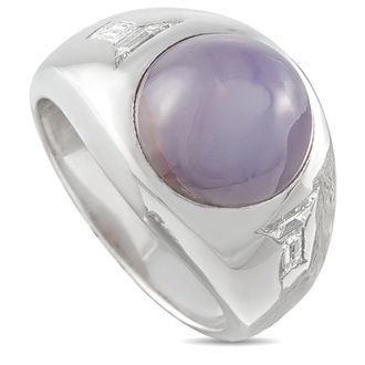 Luxury Bazaar 14K White Gold 0.45ct Diamond and Sapphire Ring MF12-062526