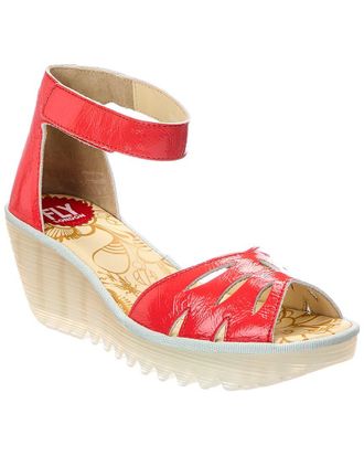 FLY London Patent Wedge Sandal