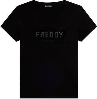 Freddy T-shirt con strass e inserto in mesh