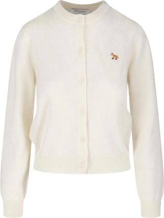 Maison Kitsun&eacute; Cream Baby Fox Merino Wool Cardigan
