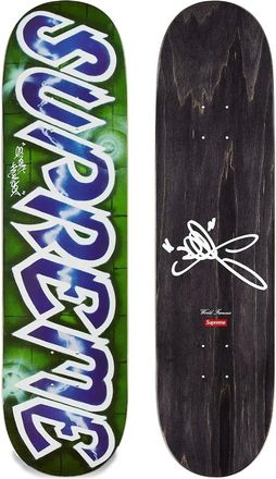 SUPREME x Lee Quinones Lee-logo skateboard deck - Zwart