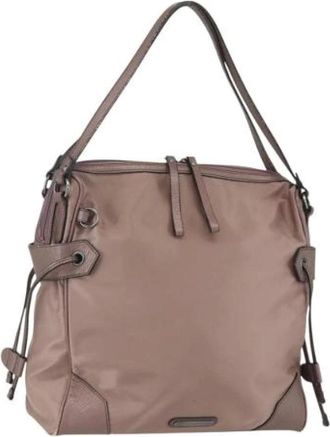 Burberry Pre-owned Shoulder Bags, female, Pink, Size: ONE SIZE Pre-owned Nylon Shoulder Bag