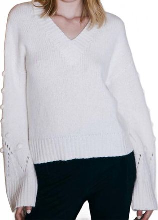 Autumn Cashmere Chunky Pointelle With Popcorn Stitch Sleeves Sweater In Confetti