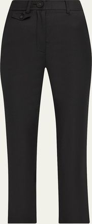 Anna Quan Juliette Slim-Straight Crop Pants