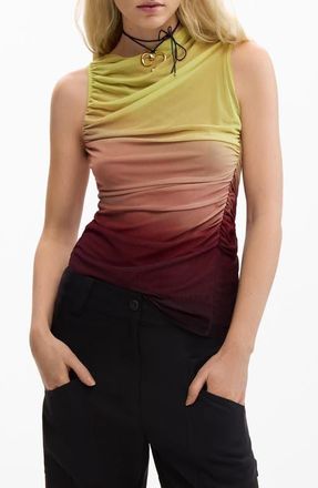 Desigual Ombr&eacute; Sleeveless Top in Water Green at Nordstrom, Size X-Large